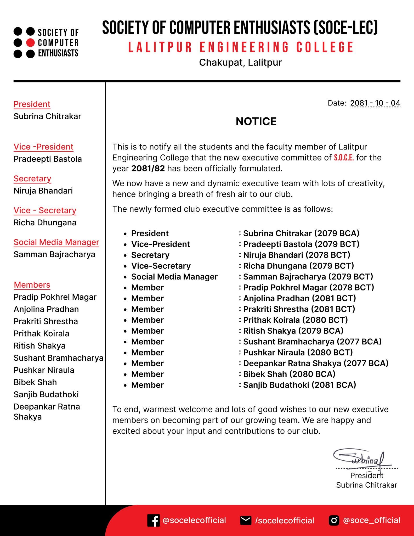 Society Of Computer Enthusiasts, Lalitpur Engineering College
